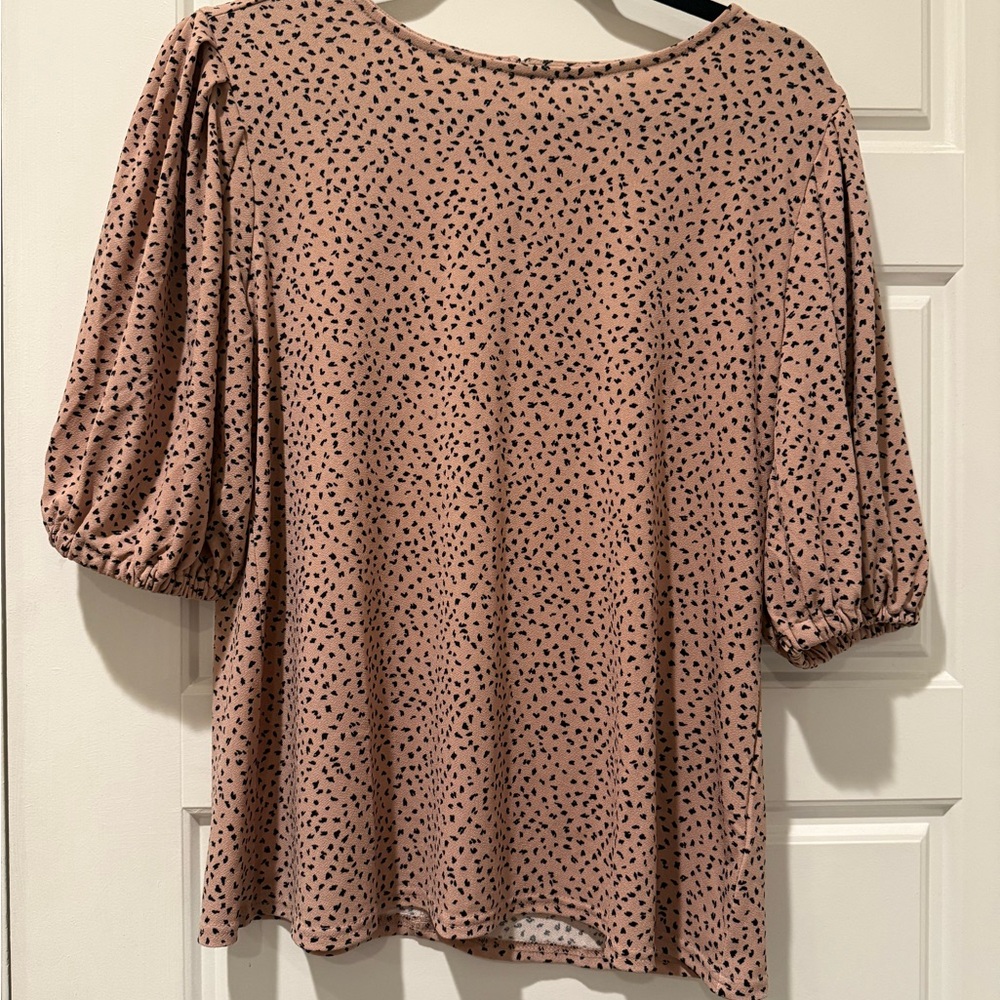 Nordstrom Blush Polka Dot Blouse